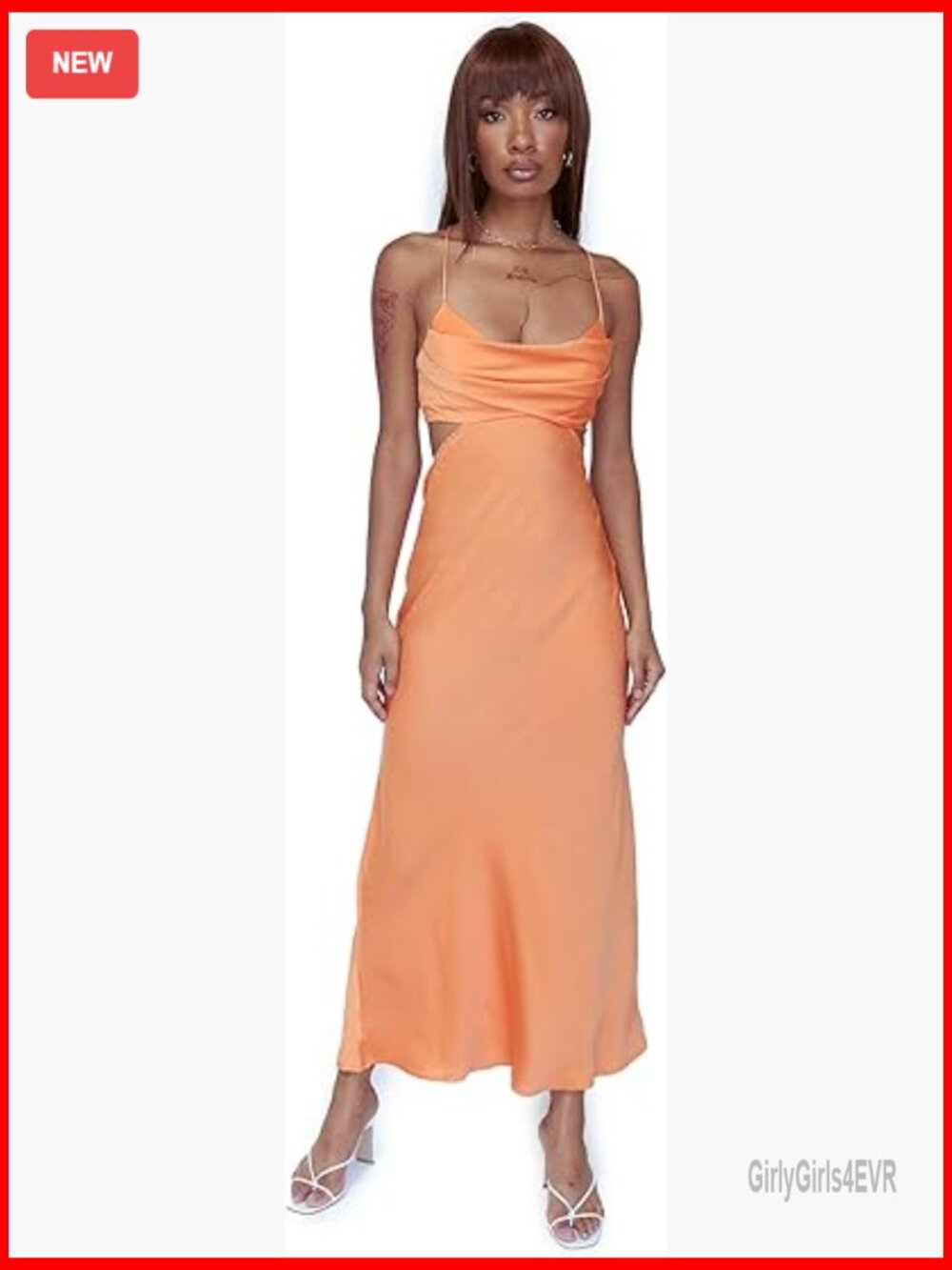 Giselle Midi Dress Fit Flare Cowl Neck Cut Out Sides Zip Back